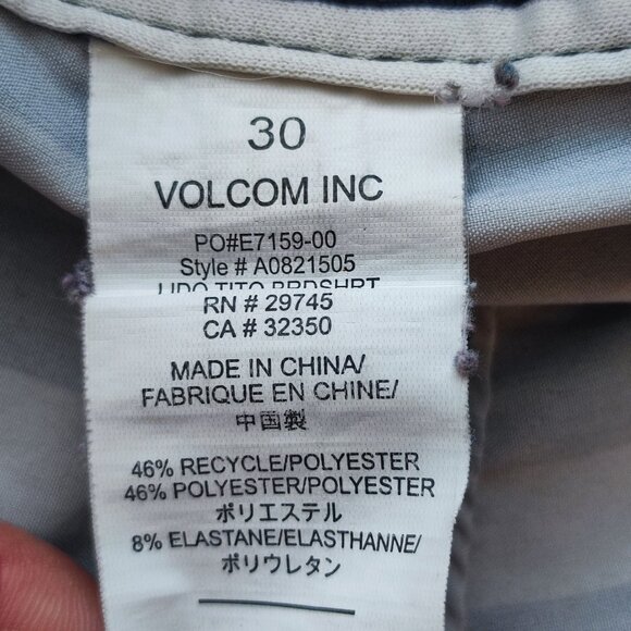 Volcom board short men's size 30 olive green black white stripes pattern - Picture 5 of 11